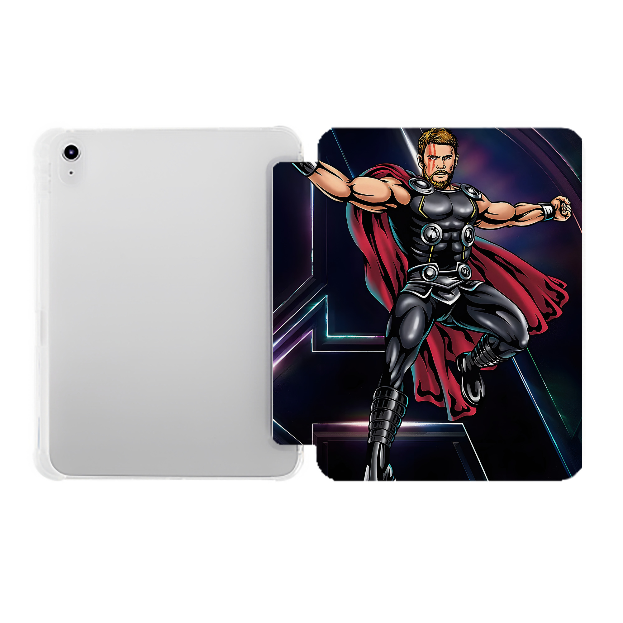 （画像用） アベンジャーズ The Avengers IPad ケース ペン収納付き 三つ折りスタンド PUレザー×シリコン 対応機種9.5/10.5/10.9インチ